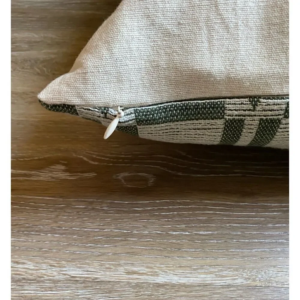 Threshold Oversized 26x26” Tree Stitched Stripe Window Pane Throw Pillow